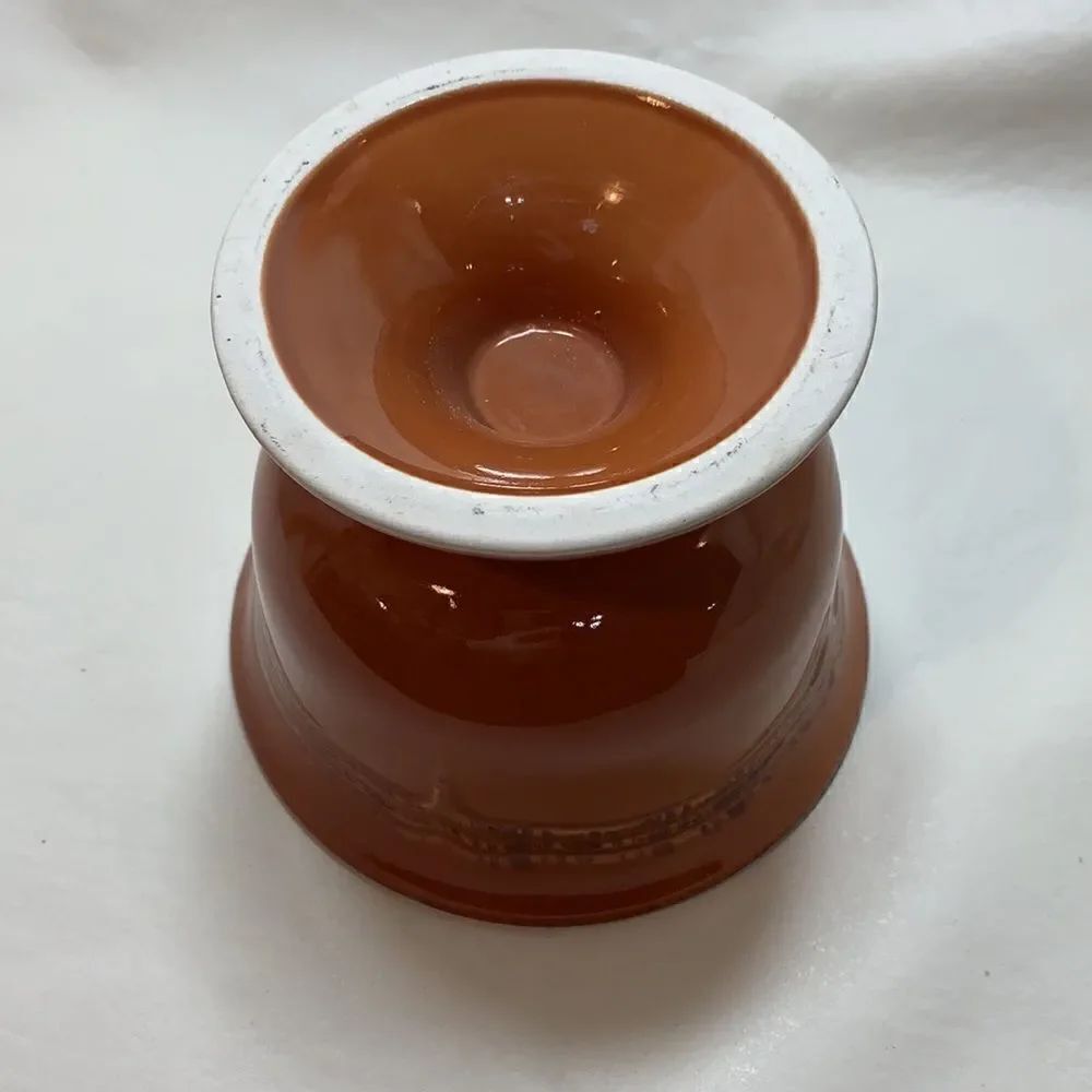 Tuscan Pumpkin Orange Color Dessert Sorbet Cereal Serve Bowl Foot Pedestal Set 2 - Picture 14 of 16
